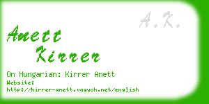 anett kirrer business card